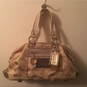 Gold Fabric COACH POPPY Convertible Bag